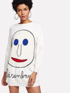 Shein Smile Pattern Knit Dress