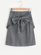 Shein Checked Bow Front Skirt