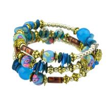 Shein Blue Handmade Beaded Winding Bracelet