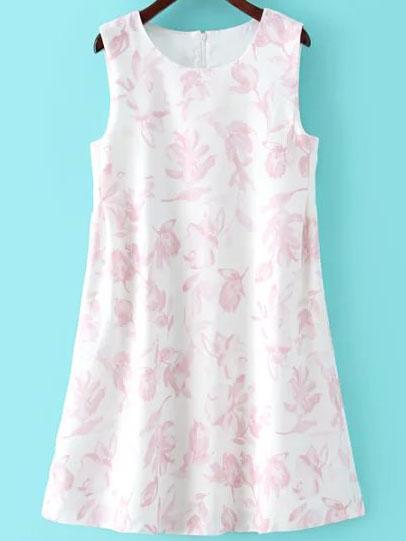 Shein Red Flower Print Shift Dress