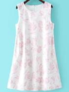 Shein Red Flower Print Shift Dress