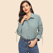 Shein Drawstring Drop Shoulder Shirt
