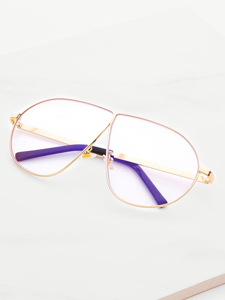 Shein Contrast Bar Flat Lens Glasses