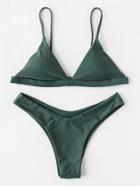 Shein Open Back Triangle Bikini Set