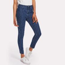 Shein Striped Print Skinny Jeans