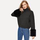 Shein Turtle Neck Faux Fur Sweater