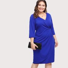 Shein Plus Surplice Wrap Dress