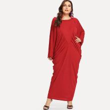 Shein Plus Solid Draped Cocoon Dress
