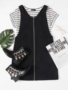 Shein Pocket Front Zip Up Overall Dress