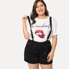 Shein Plus Pearls Pinafore Shorts