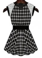 Rosewe Gorgeous Plaid Pattern Sleeveless A Line Dress For Lady