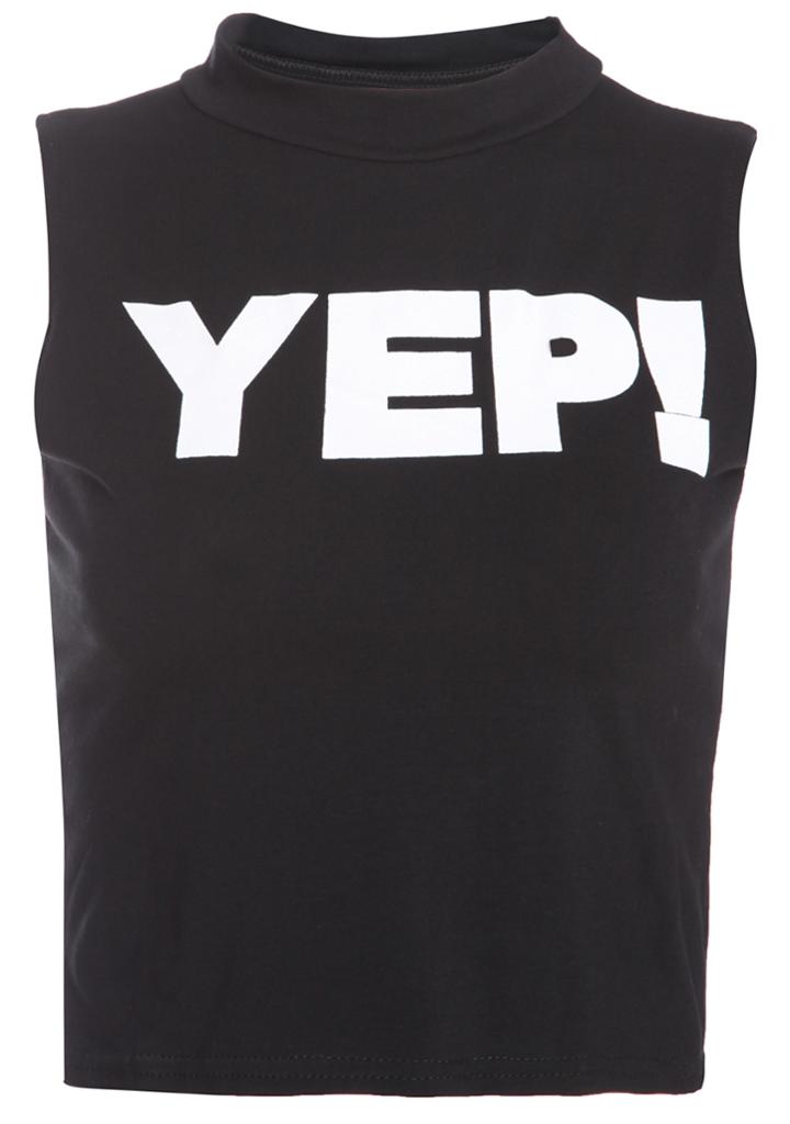 Shein Black Letter Print Slim T-shirt