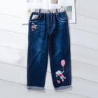 Shein Toddler Girls Cartoon Embroidery Jeans