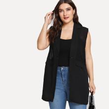 Shein Plus Mesh Insert Solid Vest