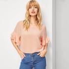 Shein Layered Flounce Raglan Sleeve Top