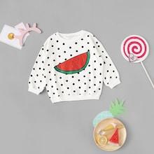 Shein Toddler Girls Watermelon & Polka Dot Print Sweatshirt
