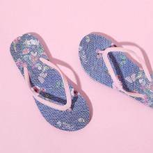 Shein Butterfly Pattern Toe Post Flip Flops