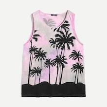 Shein Men Palm Tree Print Tank Top