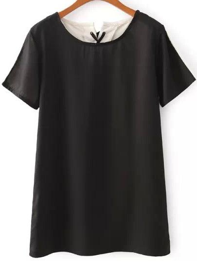 Shein Colour-block Short Sleeve Bandage Dress