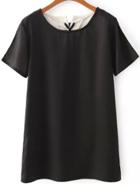 Shein Colour-block Short Sleeve Bandage Dress