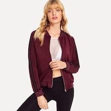 Shein Zip Up Raglan Sleeve Sweatshirt