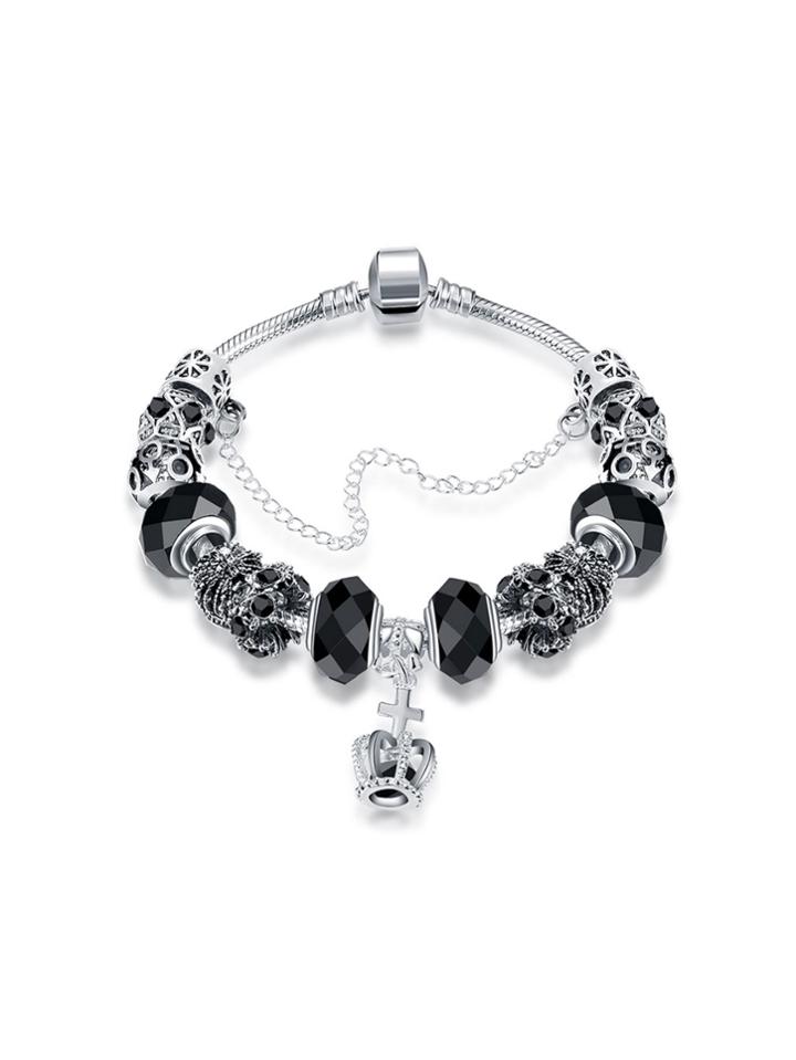 Shein Crown Detail Chain Bracelet With Crystal