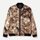 Shein Men Zip Front Mixed Print Jacket