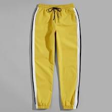 Shein Men Elastic Waist Drawstring Color Block Pants