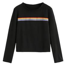 Shein Striped Tape Panel Tee