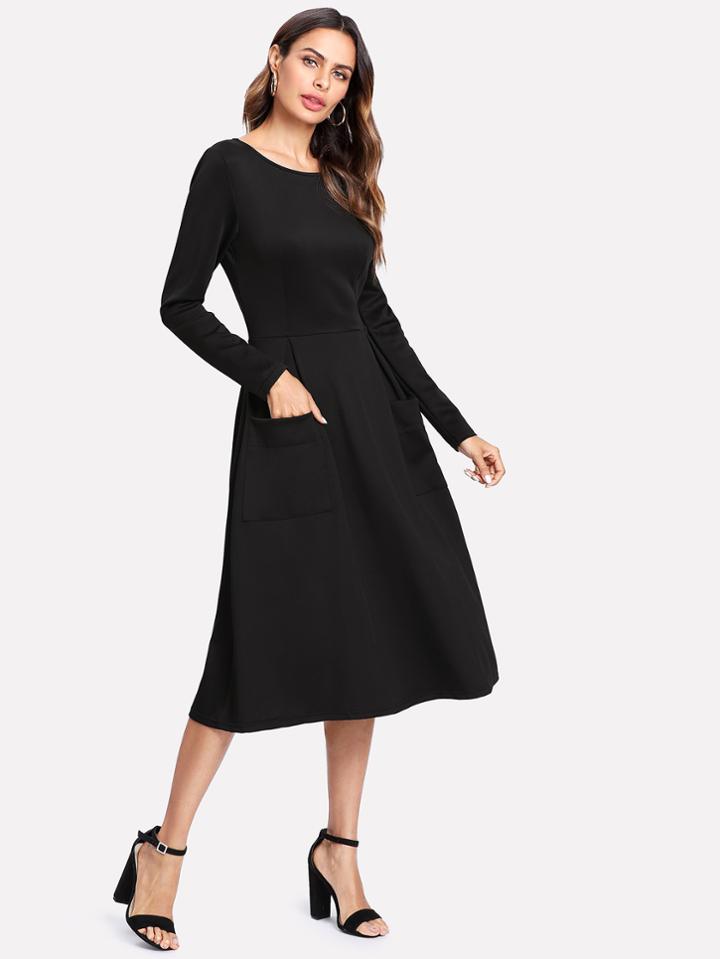 Shein Dual Pocket Skater Dress