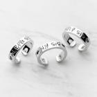 Shein Heart Shaped Detail Friendship Rings 3pcs