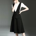 Shein Black Knit Shirt Two-piece A-line Dress