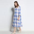 Shein Check Plaid Surplice Wrap Dress