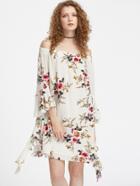 Shein Elasticized Off Shoulder Botanical Print Drama Sleeve Dress