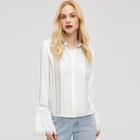 Shein Lace Insert Bell Sleeve Blouse