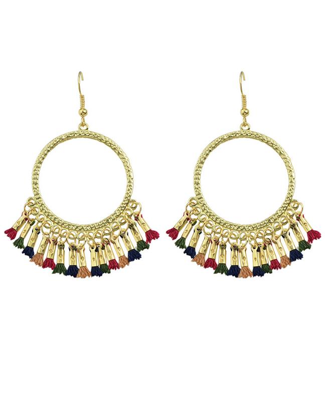 Shein Colorful Tassel Chandelier Earrings