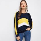 Shein Colorblock Raglan Sleeve Sweatshirt