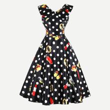 Shein Polka Dot Zip Up Side Dress