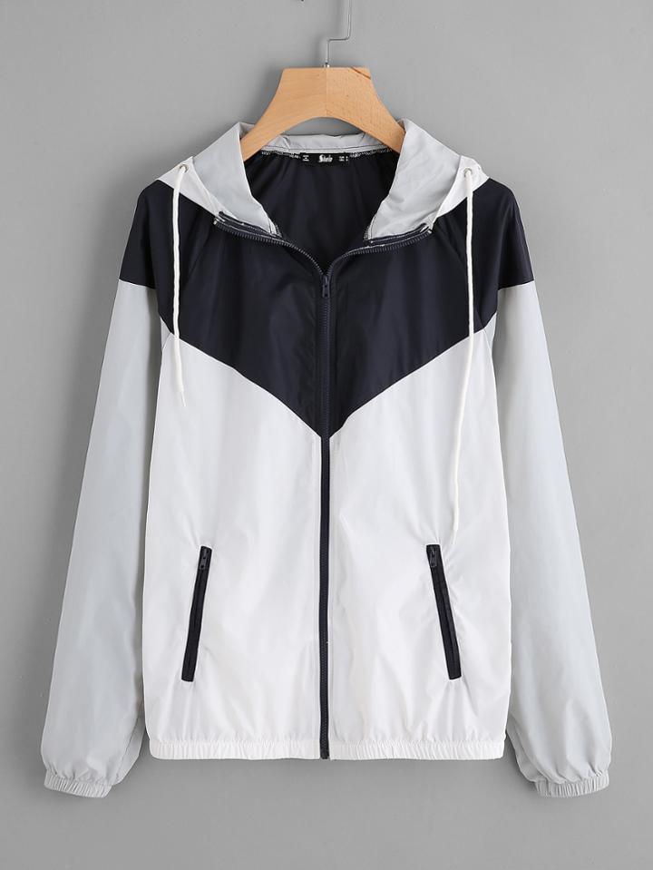 Shein Two Tone Hoodie Windbreaker Jacket
