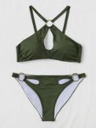 Shein Keyhole Cutout O-ring Detail Bikini Set