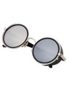 Shein Round Mixed Frame Sunglasses With Side Shutter