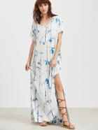 Shein Tie Dye Print Slit Side Tee Dress
