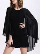 Shein Sheath Tank Dress With Chiffon Sleeve