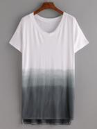 Shein Grey Ombre High-low Tee Dress