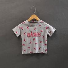 Shein Girls Flamingo And Letter Print T-shirt