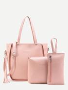 Shein Fringe Detail Pu Bag Set 3pcs