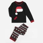 Shein Christmas Men Hat Print Pajama Set