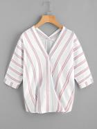 Shein Batwing Sleeve Striped Blouse