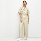 Shein Button Up Front Pocket Patched Jumpsuit