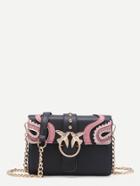 Shein Double Bird Buckle Scalloped Detail Crossbody Bag